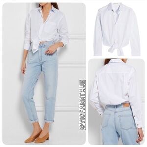 Maje poplin tie-front button up shirt size S